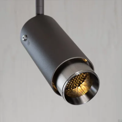 Projecteur linéaire orientable pour échappement, acier graphite avec finition argentée