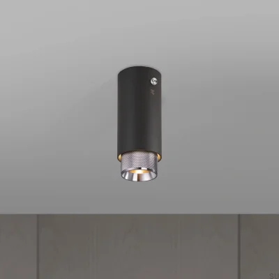 Spot de plafond en forme de croix d'évacuation, acier graphite et argent
