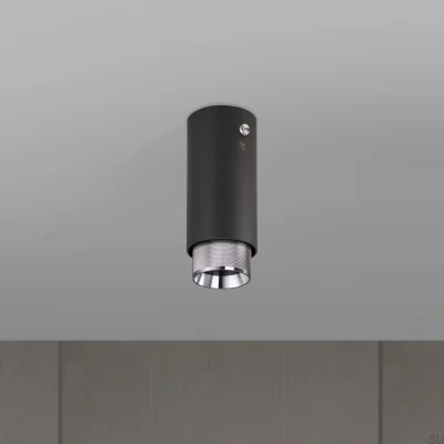 Spot de plafond en forme de croix d'évacuation, acier graphite et argent
