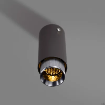 Échappement linéaire en acier graphite avec projecteur de plafond argenté