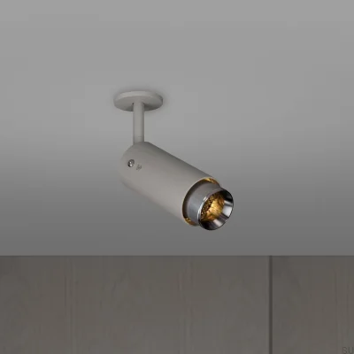 Projecteur linéaire orientable à extraction de courant, gris acier avec argent
