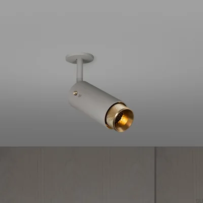 Projecteur orientable à sortie d'échappement en croix, gris acier avec laiton