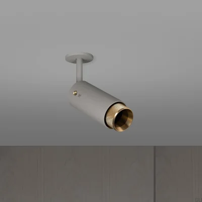 Projecteur orientable à sortie d'échappement en croix, gris acier avec laiton