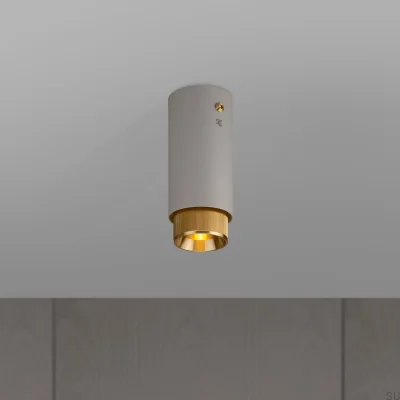 Plafonnier Exhaust Linear gris acier avec spot en laiton