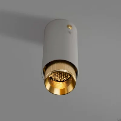 Plafonnier Exhaust Linear gris acier avec spot en laiton