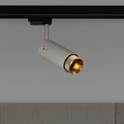 Projecteur à rail transversal d'échappement gris acier avec laiton
