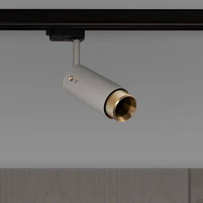 Projecteur à rail transversal d'échappement gris acier avec laiton