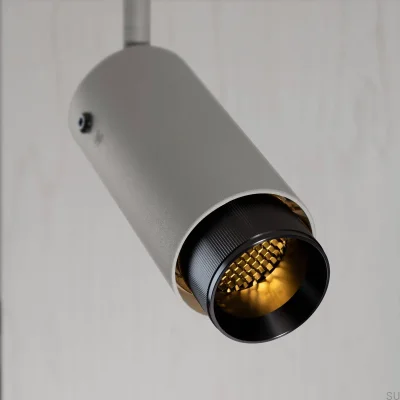 Projecteur linéaire réglable pour échappement, gris acier avec finition canon de fusil