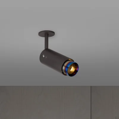 Projecteur linéaire orientable à évacuation d'air, acier graphite avec acier brûlé