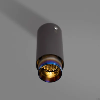 Échappement linéaire en acier graphite avec projecteur de plafond en acier brûlé