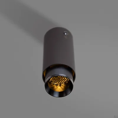 Projecteur de plafond linéaire en acier graphite et métal canon de fusil