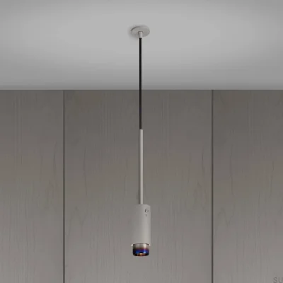 Suspension Exhaust Linear Gris Acier avec Spot en Acier Brûlé