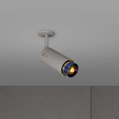 Projecteur linéaire orientable à extraction de fumée, gris acier avec acier brûlé
