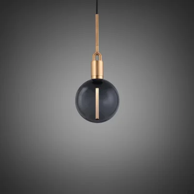 Abat-jour globe en verre soufflé fumé moyen