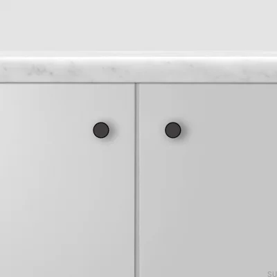 Bouton de meuble Linear 12, acier, noir (lot de 2)