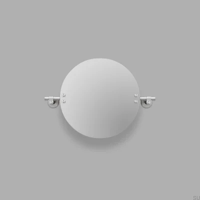 Miroir rond inclinable en fonte argentée