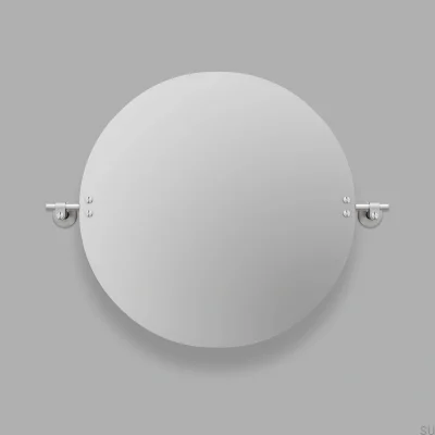 Miroir rond inclinable en fonte argentée