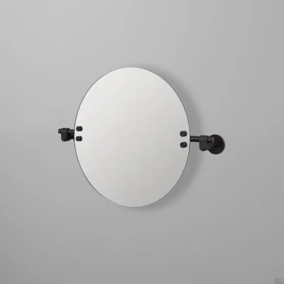 Miroir rond inclinable noir Cast S Welder