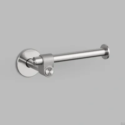 Porte-papier toilette en acier moulé argenté