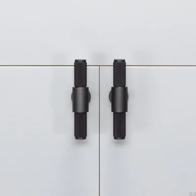 Poignée de meuble en laiton bronze brûlé T-Bar Cross 95