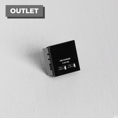 Module de prises USB doubles pour plaque européenne noire, norme britannique