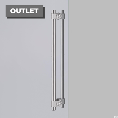 Poignée de meuble double face en acier moulé 350 argenté