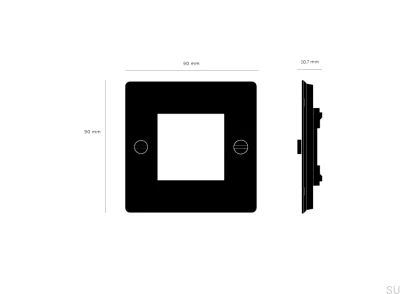 Cadre sans remplissage ni logo. Plaque 1G Acier Blanc Norme Européenne
