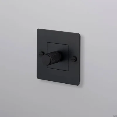 Variateur LED en croix 1G 250W en acier noir, norme européenne, sans logo