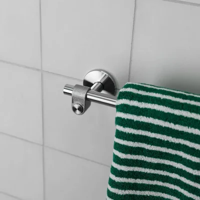 Porte-serviettes argenté en acier moulé 300