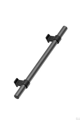 Poignée de meuble allongée Bond 2x544 en aluminium noir mat, couleur canon de fusil