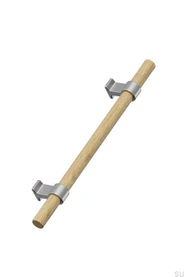 Poignée de meuble allongée en chêne argenté Bond Wood 160