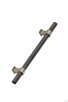 Poignée de meuble allongée en chêne noir avec finition or brossé Bond Wood 160