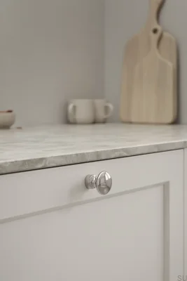 Bouton de meuble Baron 32 en métal nickelé