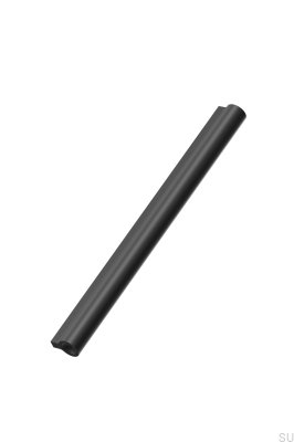 Poignée de meuble allongée Lucente 224, aluminium, noir mat