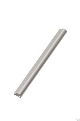 Poignée de meuble allongée Lucente 224, aluminium, argent mat