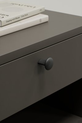 Bouton de meuble Volumi OceanIX 16 en plastique noir