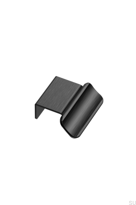 Poignée de meuble Volet 20 en aluminium brossé noir mat