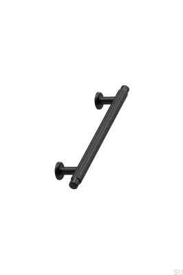 Poignée de meuble allongée Villa Long 640 en aluminium noir mat