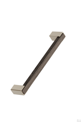 Poignée de meuble longue Segment 160 en chêne avec finition or brossé