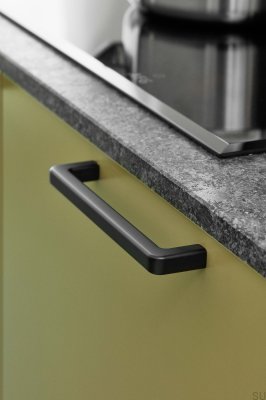 Poignée de meuble oblongue Mango 192, métal, noir mat