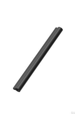 Poignée de meuble allongée Lucente 1088, aluminium, noir mat