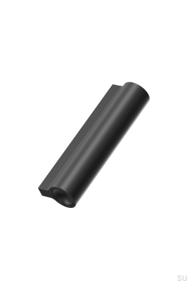 Poignée de meuble allongée Lucente 64, aluminium, noir mat