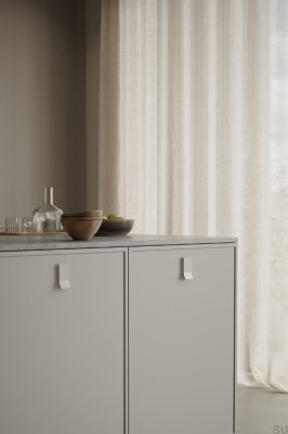 Poignée de meuble allongée Leaf 32 en métal beige