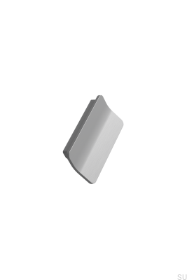Poignée de meuble allongée en métal argenté Leaf 64