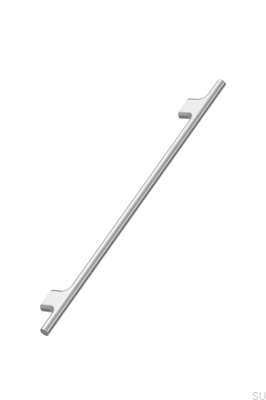Poignée de meuble allongée Koupe 288 en aluminium argenté