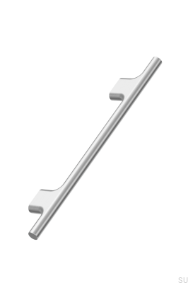Poignée de meuble allongée Koupe 128 en aluminium argenté