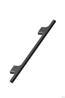 Poignée de meuble allongée Koupe 128, aluminium, noir mat