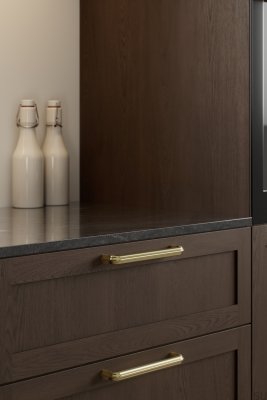 Poignée de meuble allongée Grace 160, laiton poli