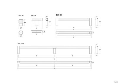 Bouton de meuble Brooklyn 20 en aluminium noir titane