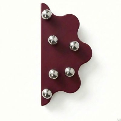 Poignée de meuble Mare 200 en acier marron avec boules argentées